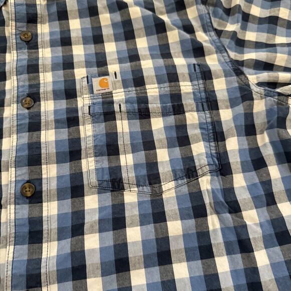 Carhartt Plaid Button Down Shirt Relaxed Fit Short Sleeve‎ Large Workwear Skater - Picture 5 of 9